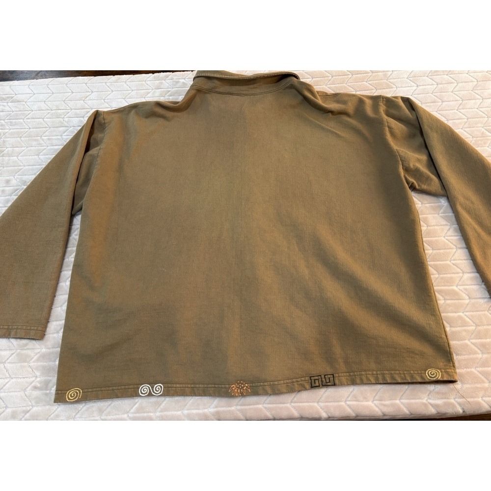 Babytoes Cotton Olive Barn Jacket Sz XL Chore Coat Gorpcore Whimsigoth Lagenlook - Picture 14 of 16